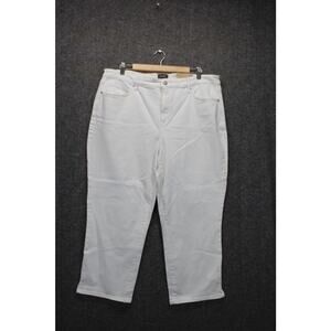 NYDJ Capri Jeans Side Slit Optic White 16W Preppy Casual Basic Minimalist NEW